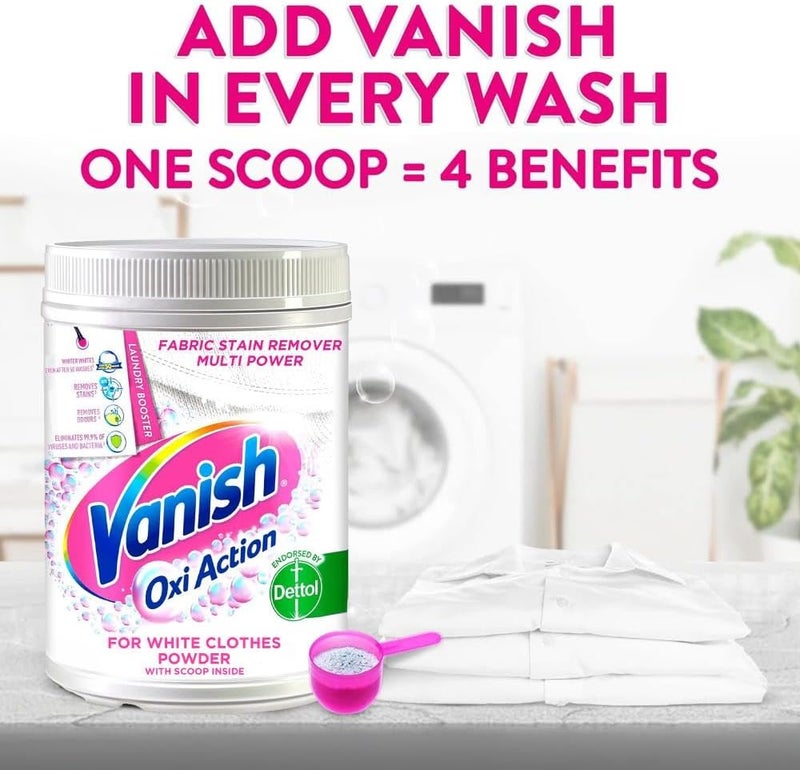 Vanish Oxi Action Stain Remover Powder for White Clothes - Image 2